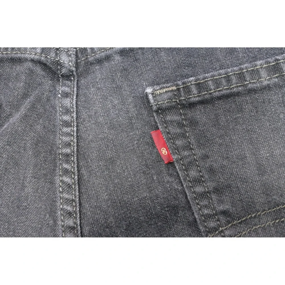 Levi's 559 Relaxed Straight Jeans Mens 44x32 Black/Gray Denim Stretch Excellent‎